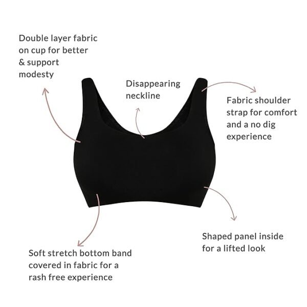 Kentaway Everyday Wireless & Non Padded Support Shaper Sports Bra for Women | Soft Cup & Full Coverage Easy Peasy Slip Bra - NYB113 - Image 5
